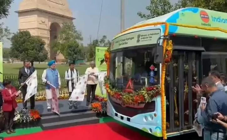 حرکت اولین اتوبوس هیدروژن سبز جهان در هند